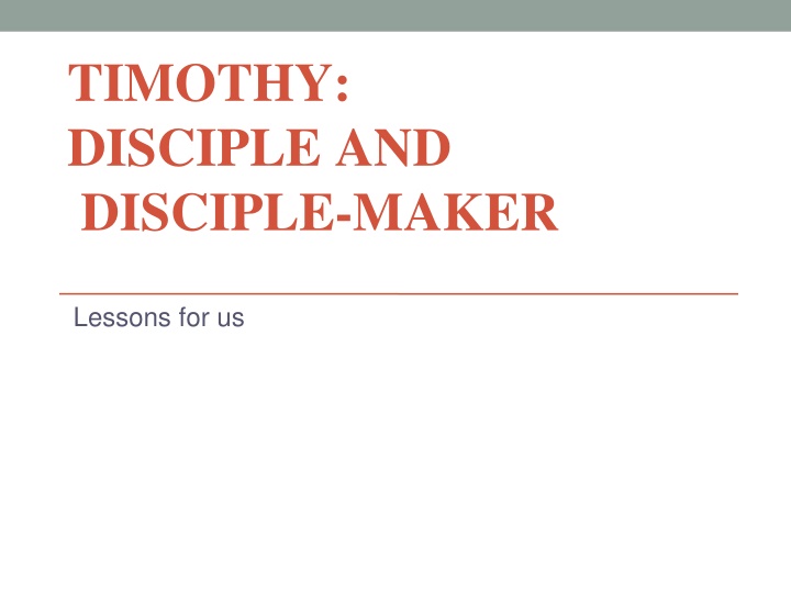 timothy disciple and disciple maker