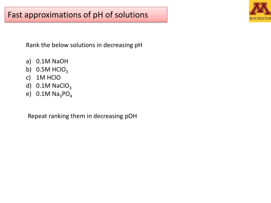 fast approximations of ph of solutions