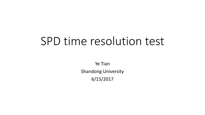 spd time resolution test