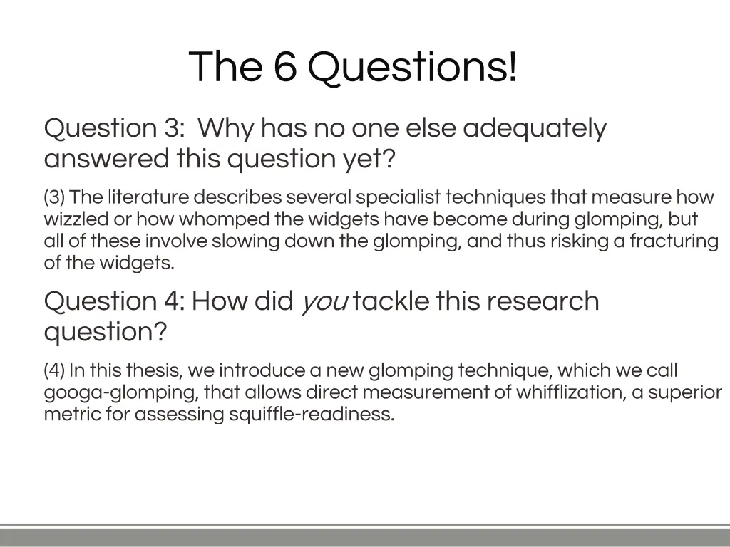 the 6 questions 1