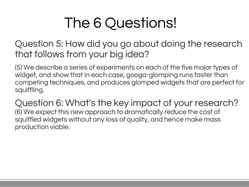 the 6 questions 2