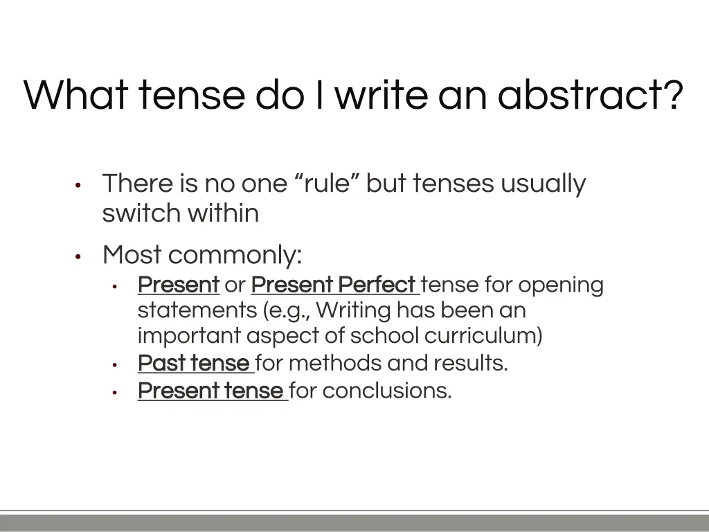 what tense do i write an abstract