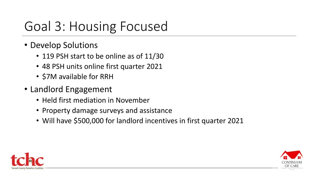goal 3 housing focused