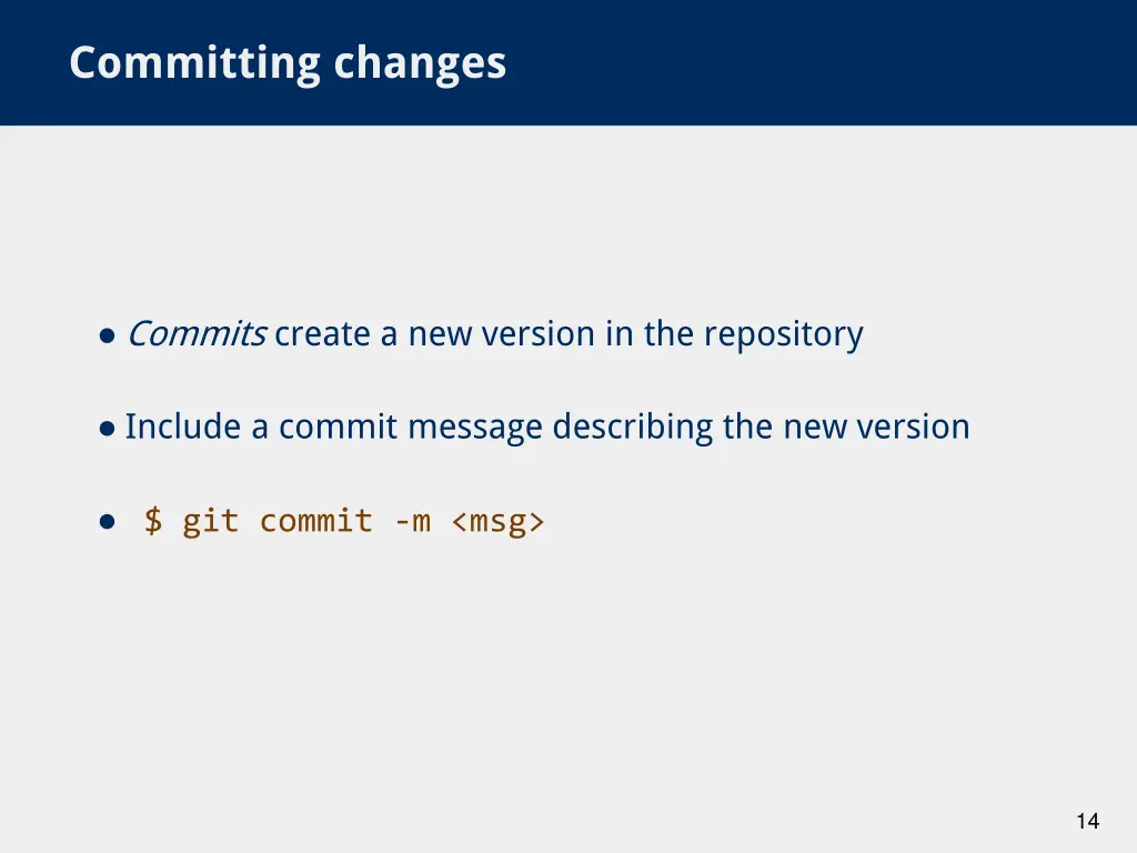 committing changes