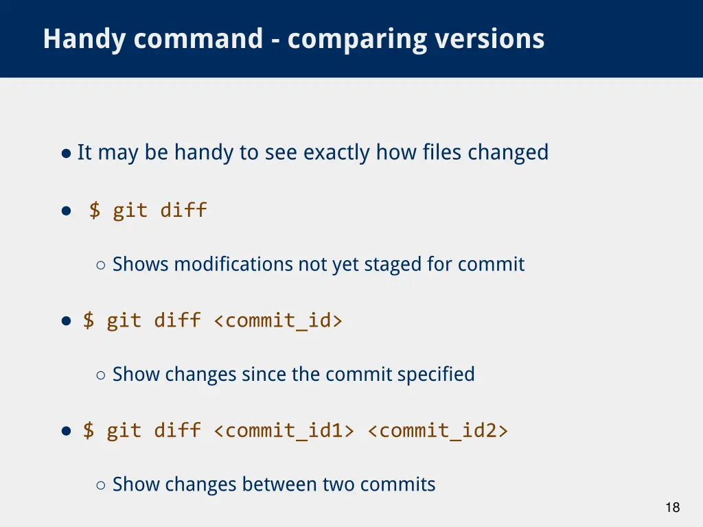 handy command comparing versions