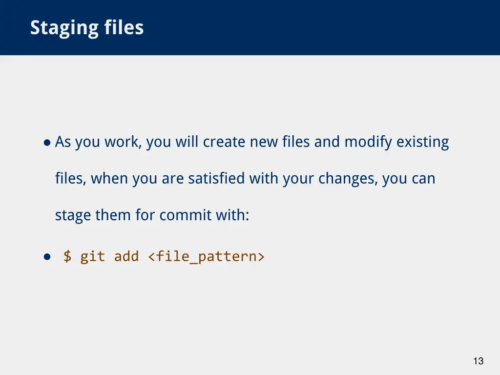 staging files