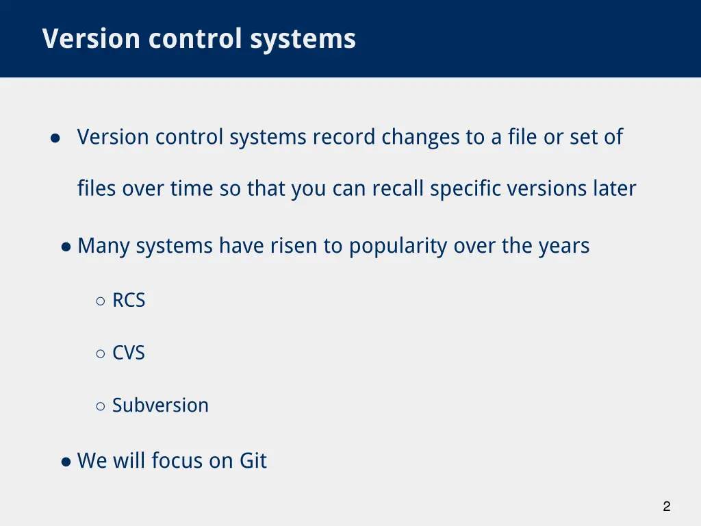 version control systems