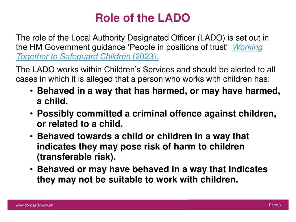 role of the lado