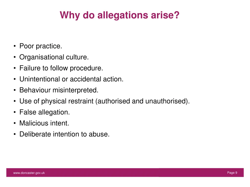 why do allegations arise