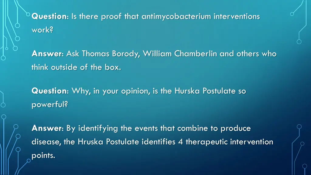 question is there proof that antimycobacterium