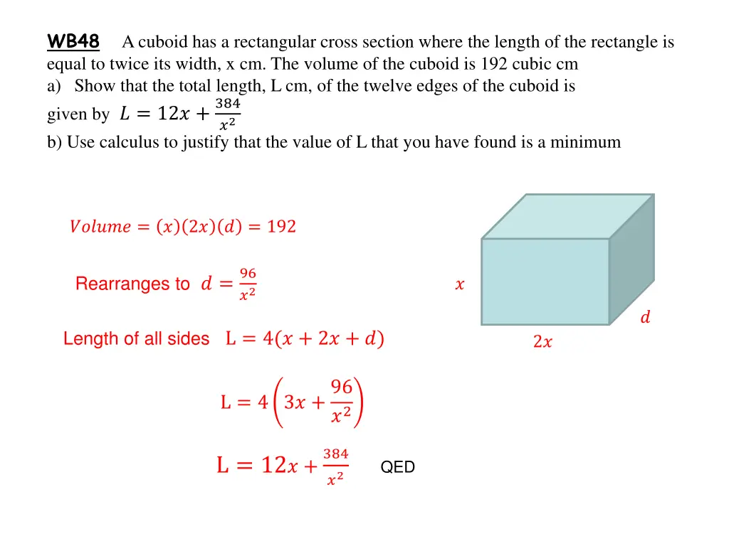 wb48 a cuboid has a rectangular cross section