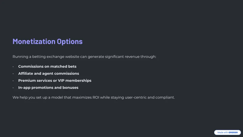 monetization options
