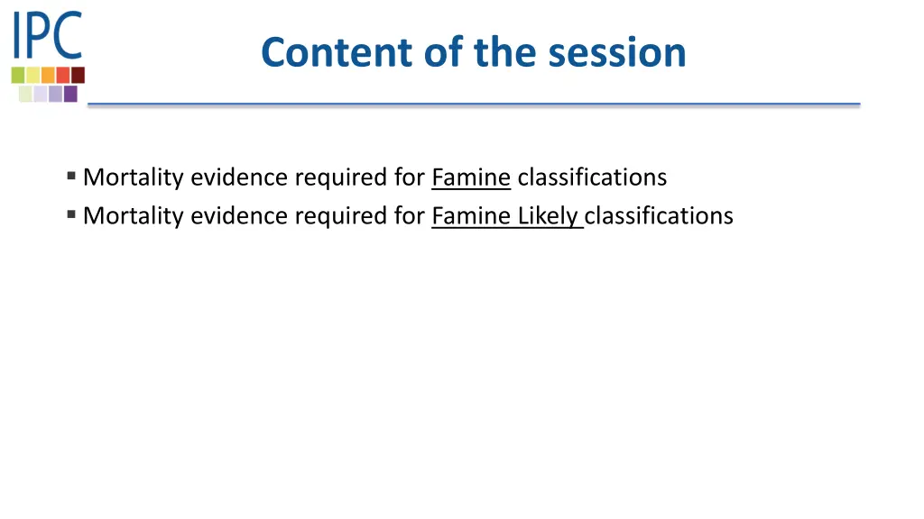 content of the session