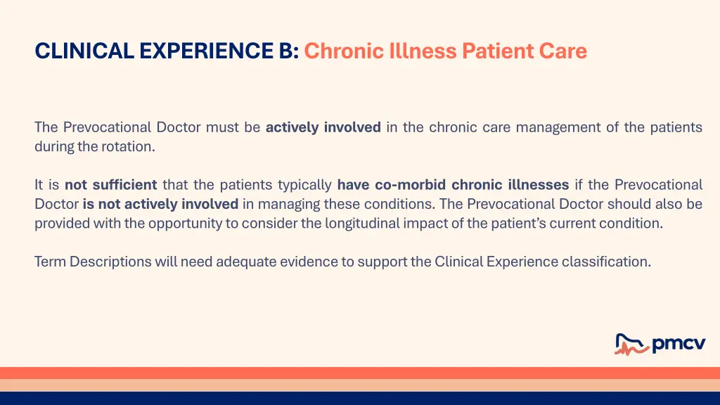 clinical experience b chronic illness patient care