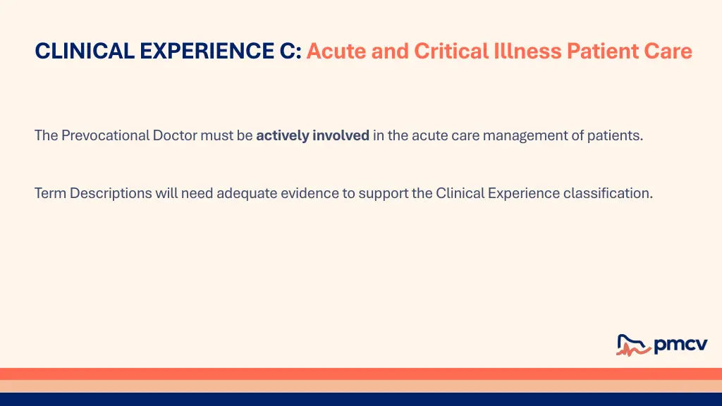 clinical experience c acute and critical illness