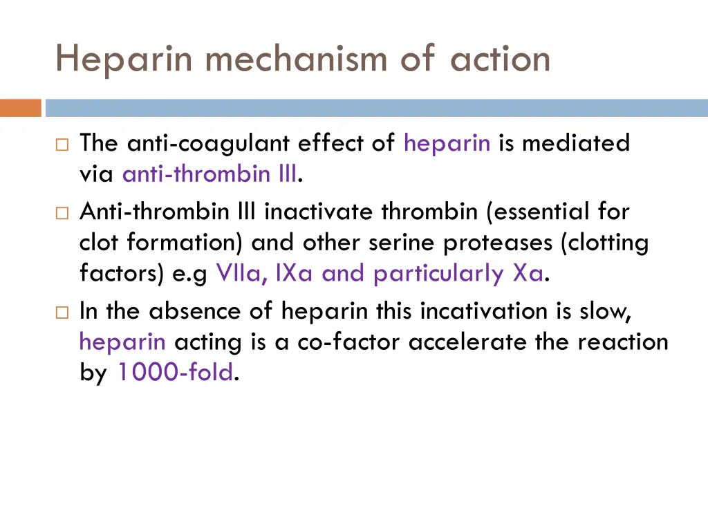 heparin mechanism of action