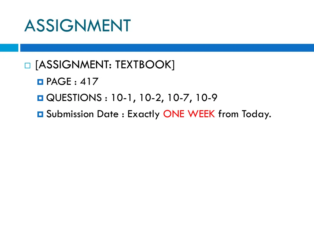 assignment