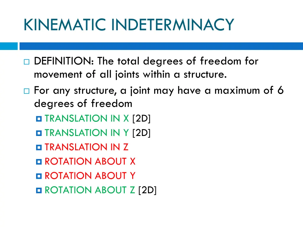 kinematic indeterminacy