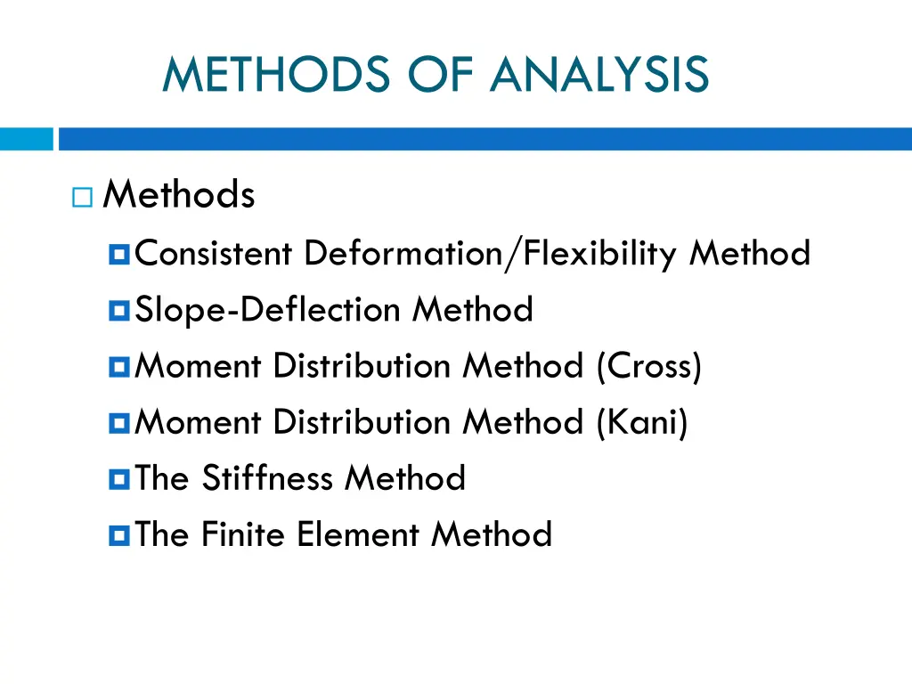 methods of analysis