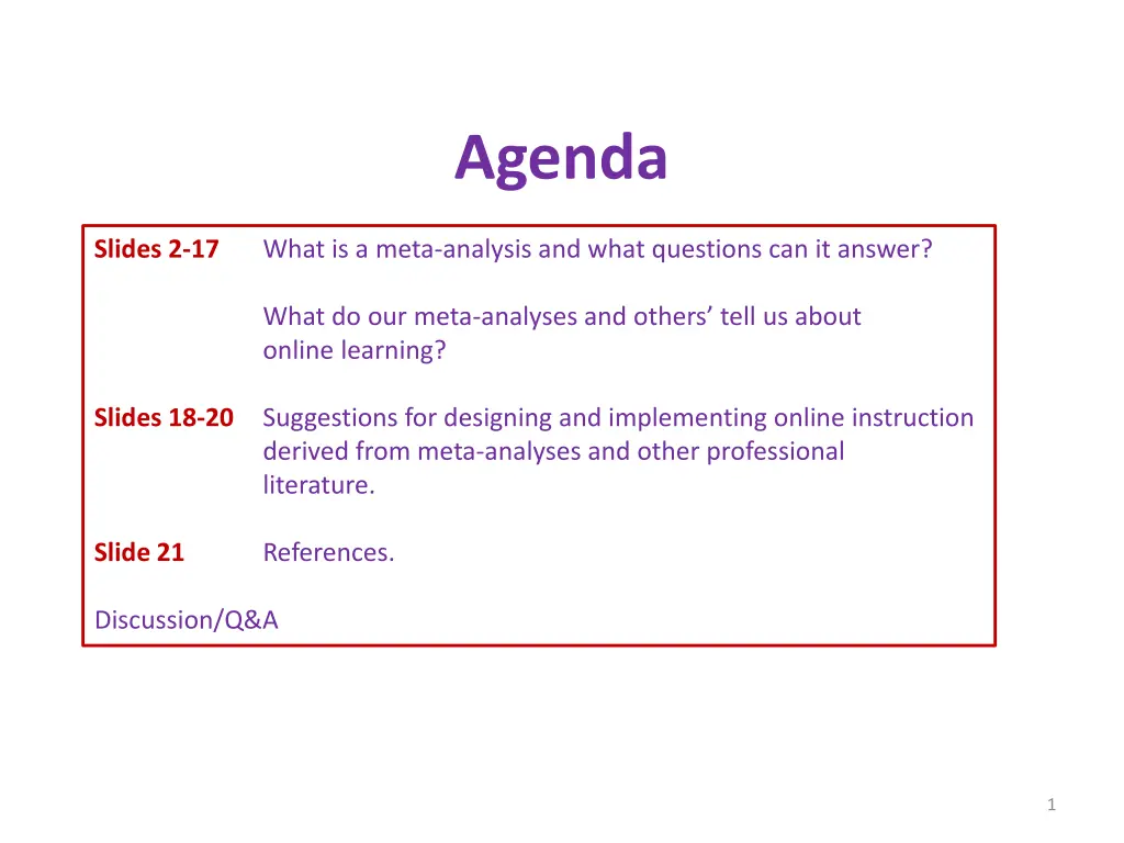agenda