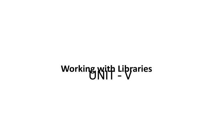 working with libraries