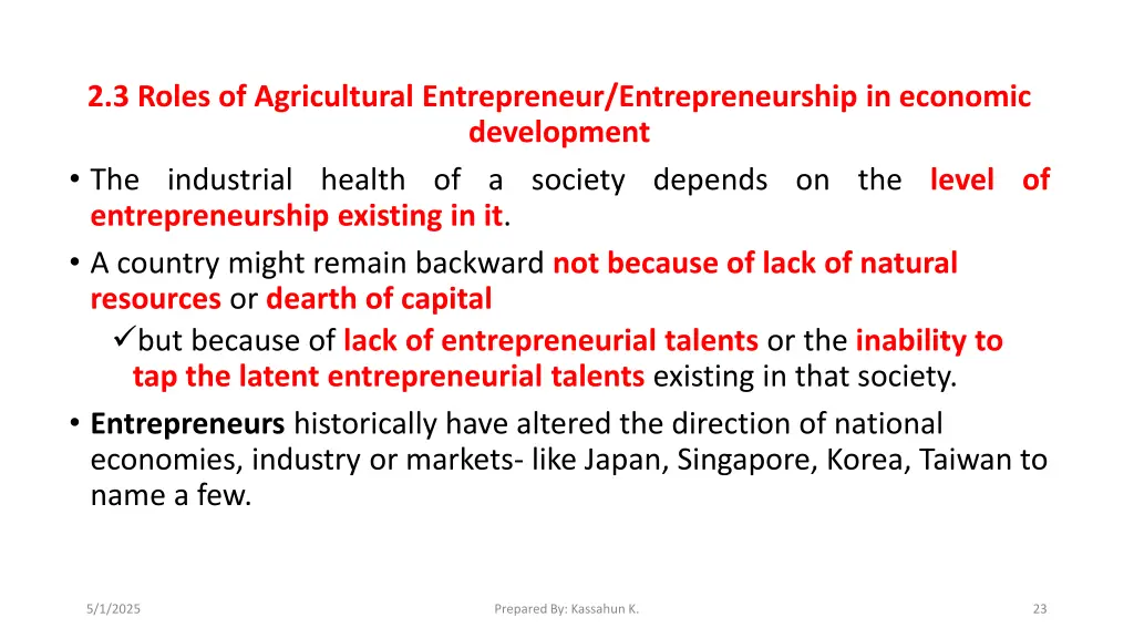 2 3 roles of agricultural entrepreneur