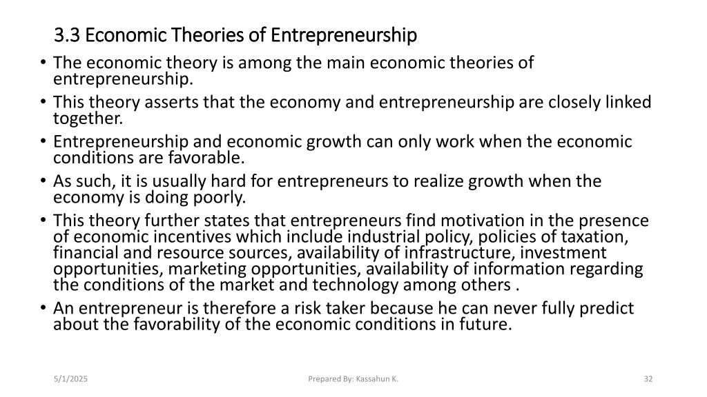 3 3 economic theories of entrepreneurship