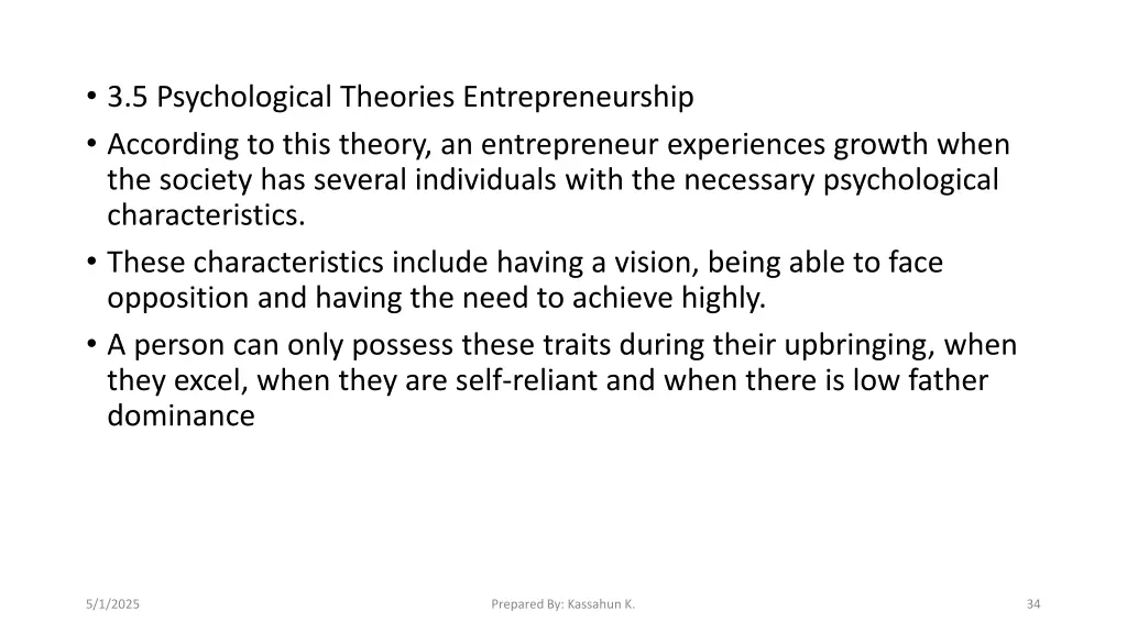 3 5 psychological theories entrepreneurship