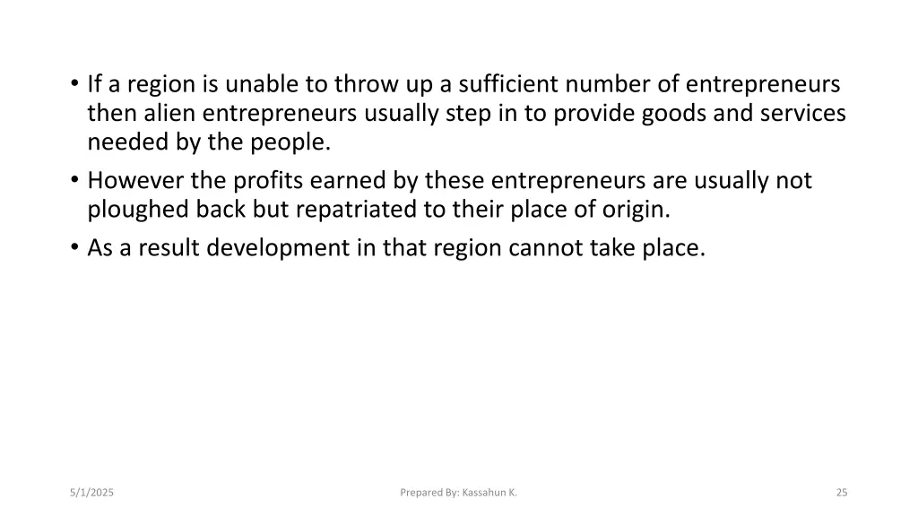 if a region is unable to throw up a sufficient
