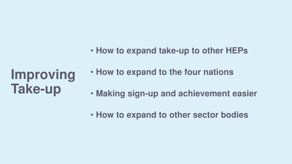 how to expand take up to other heps