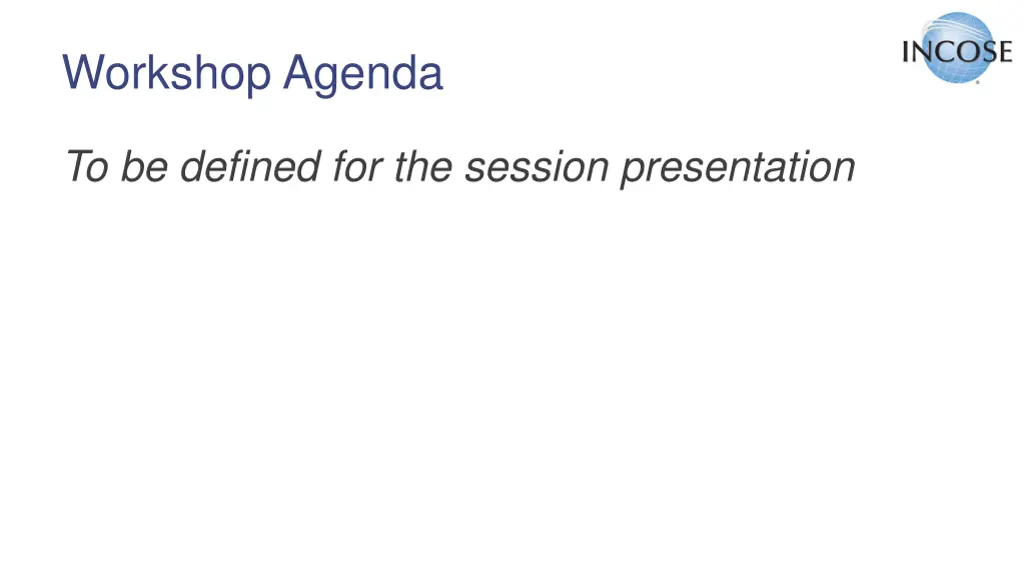 workshop agenda