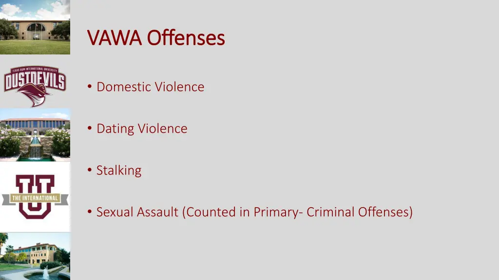 vawa offenses vawa offenses