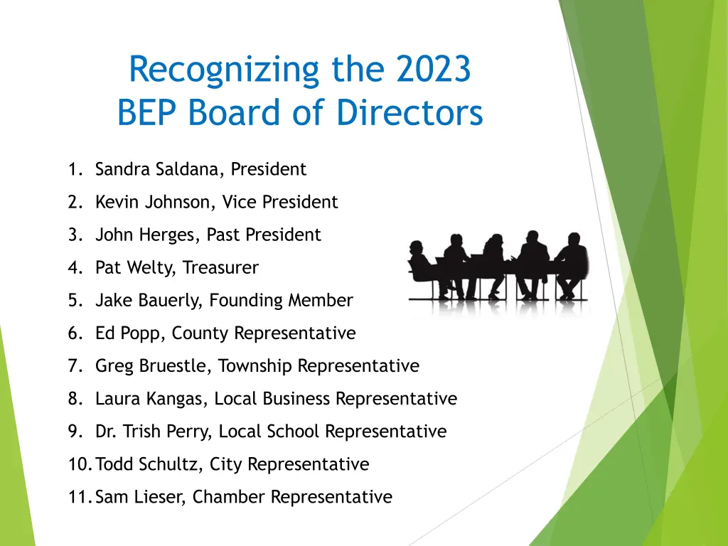 recognizing the 2023 bep board of directors