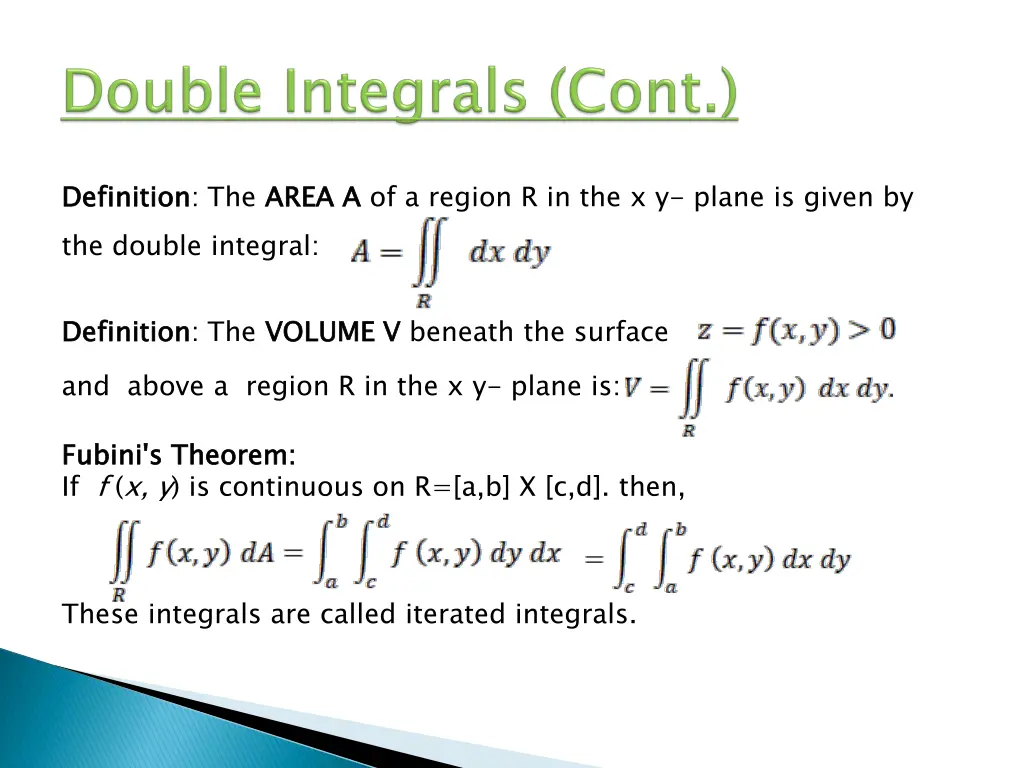 definition the double integral