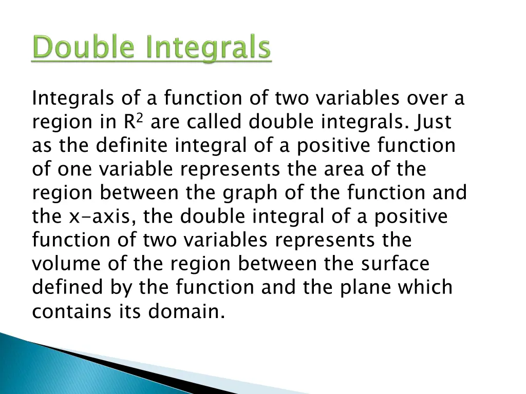 integrals of a function of two variables over
