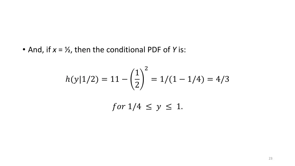 and if x then the conditional pdf of y is