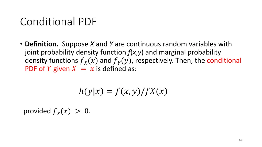 conditional pdf