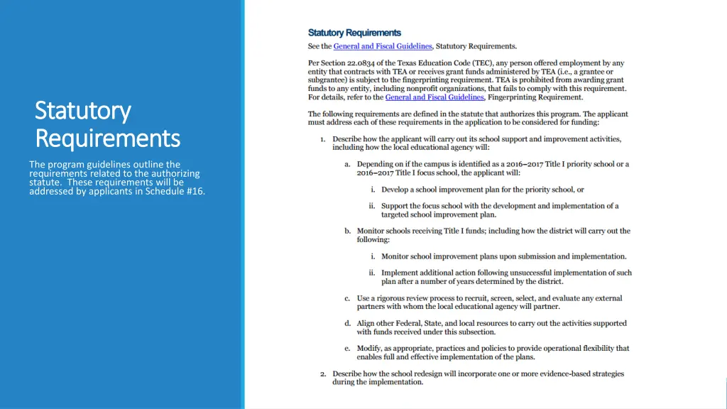 statutory statutory requirements requirements