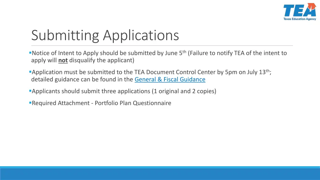 submitting applications