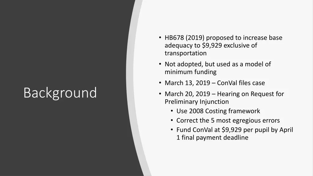hb678 2019 proposed to increase base adequacy