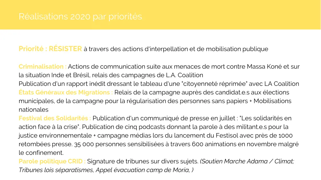 r alisations 2020 par priorit s 1