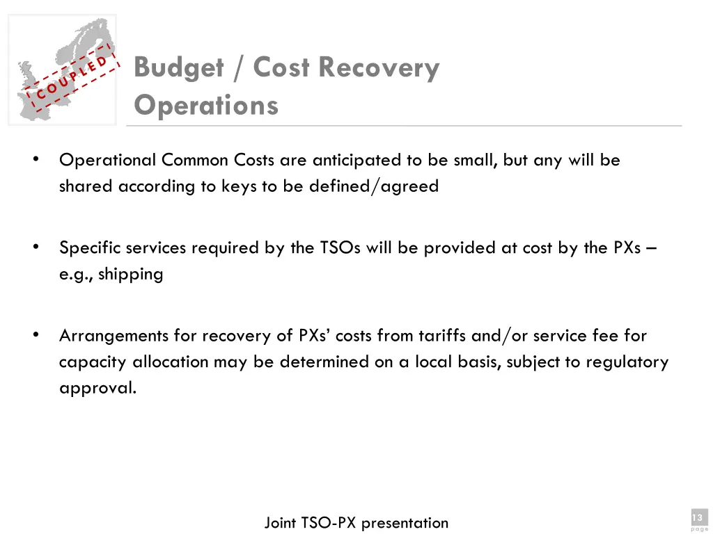 budget cost recovery operations