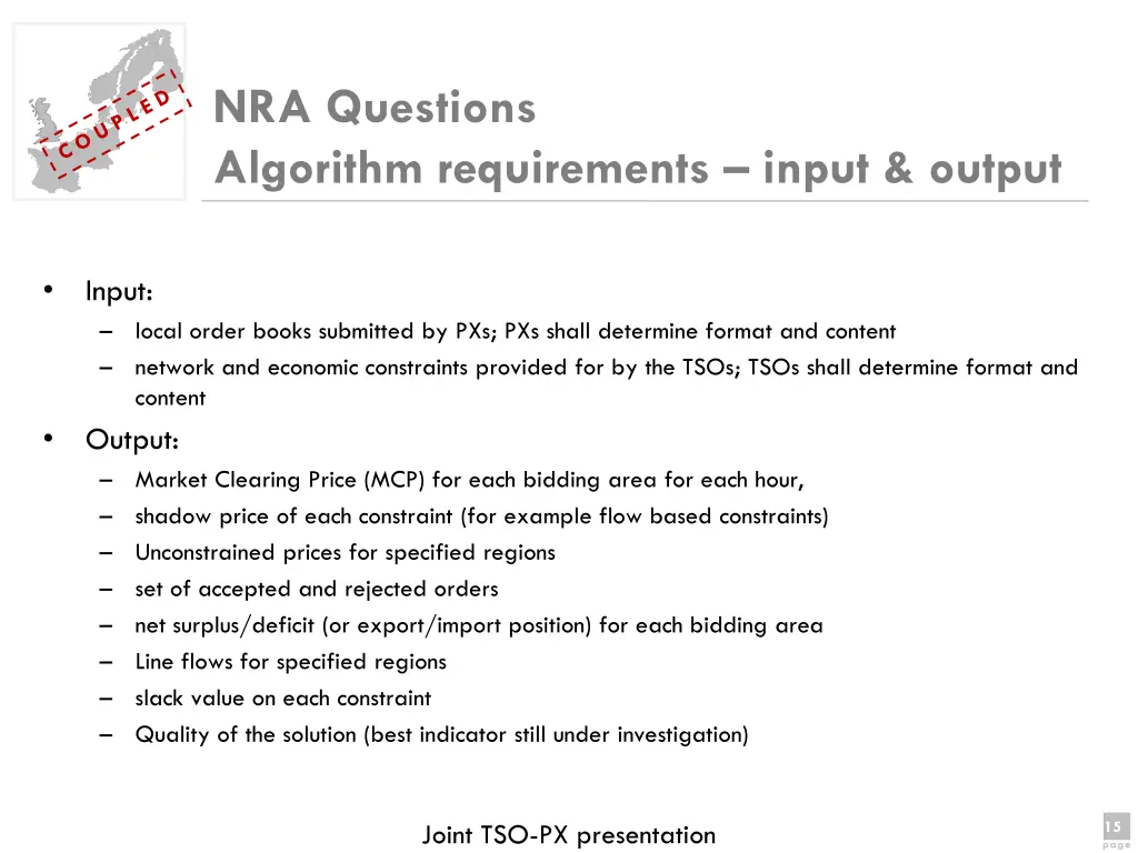 nra questions algorithm requirements input output
