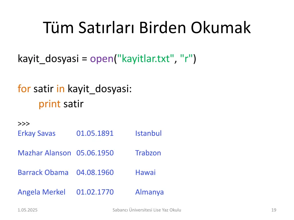 t m sat rlar birden okumak