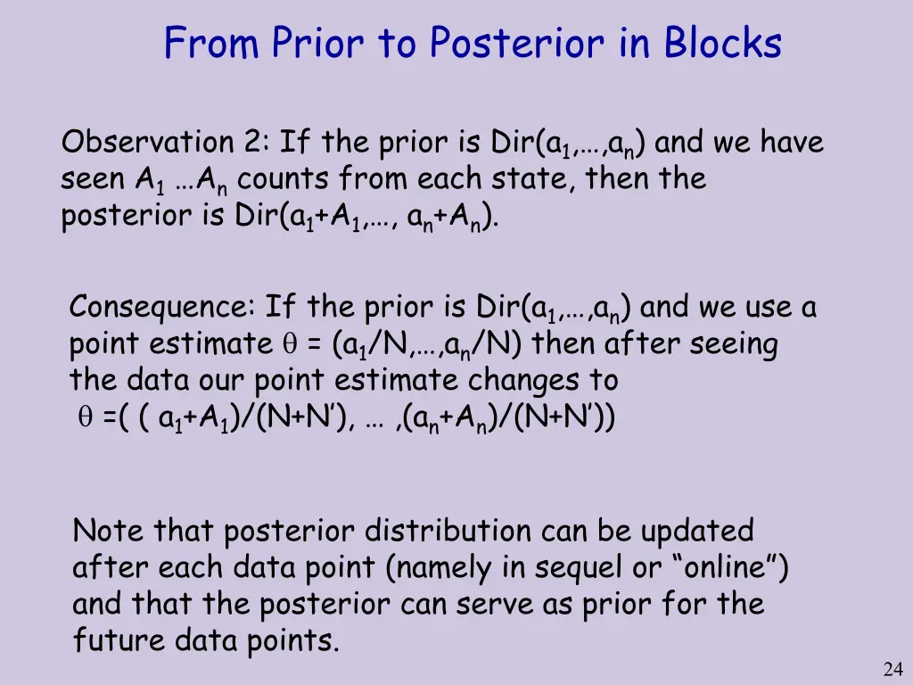 from prior to posterior in blocks