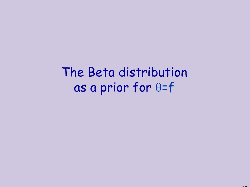 the beta distribution as a prior for f
