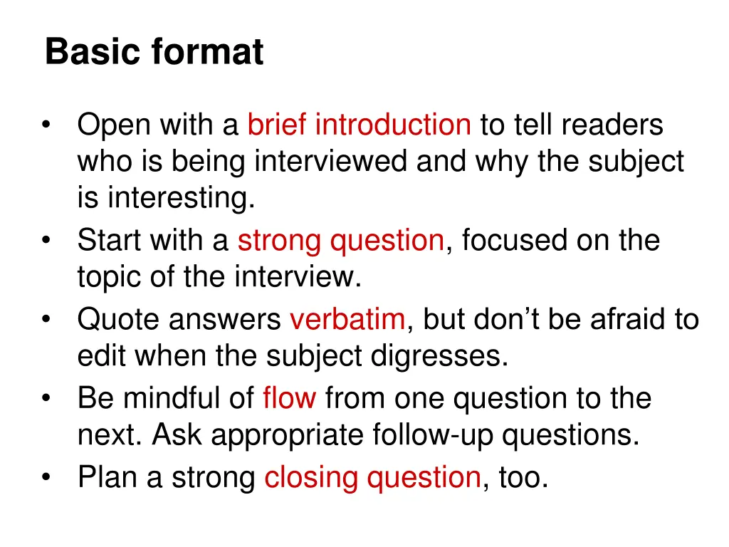 basic format