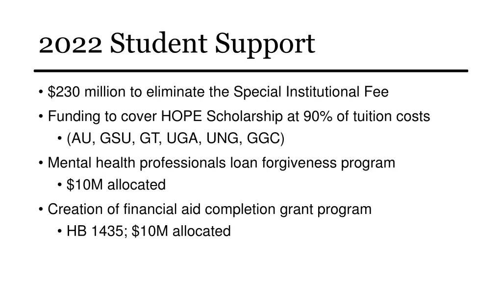 2022 student support