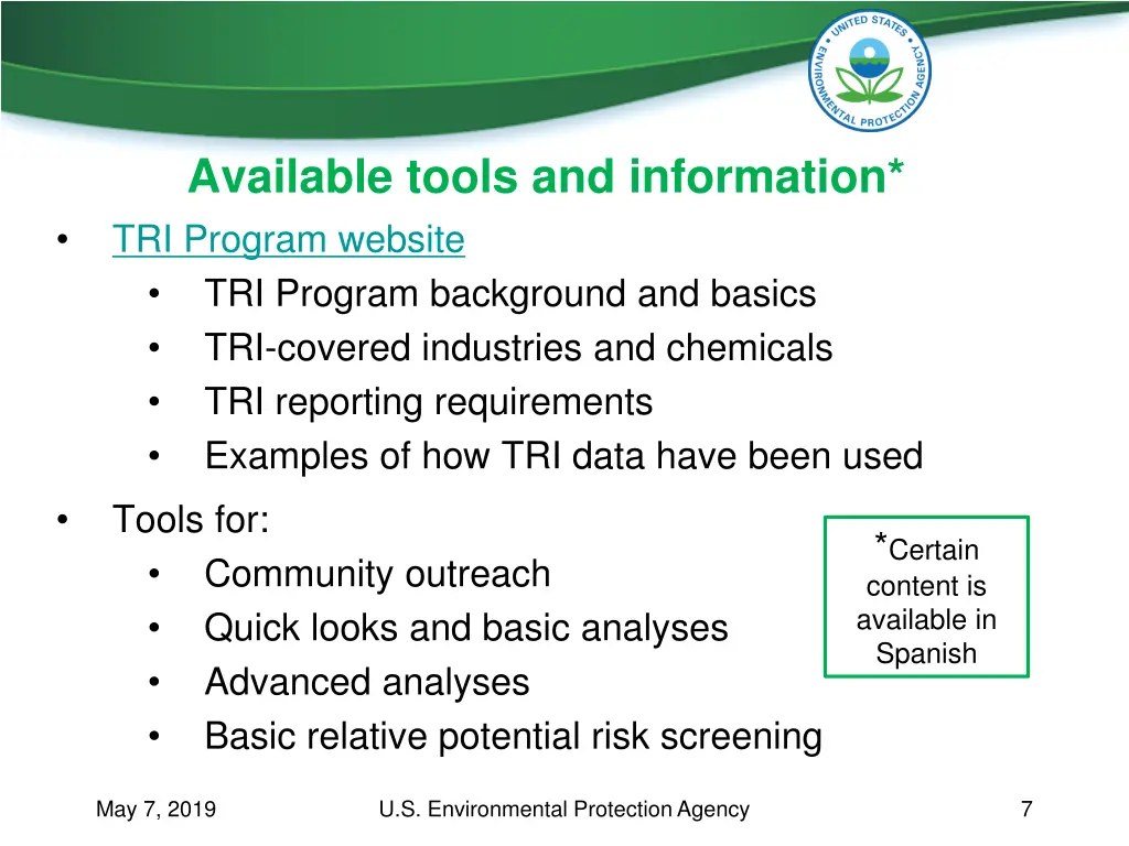 available tools and information
