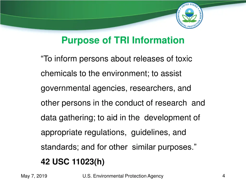 purpose of tri information